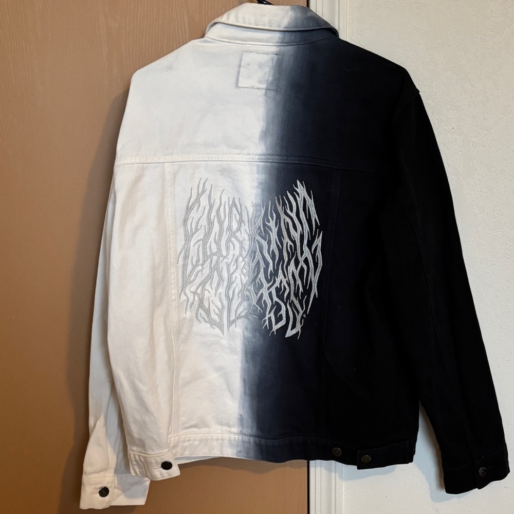 Extremely Rare Lurking Class Black and White Split Denim Jacket